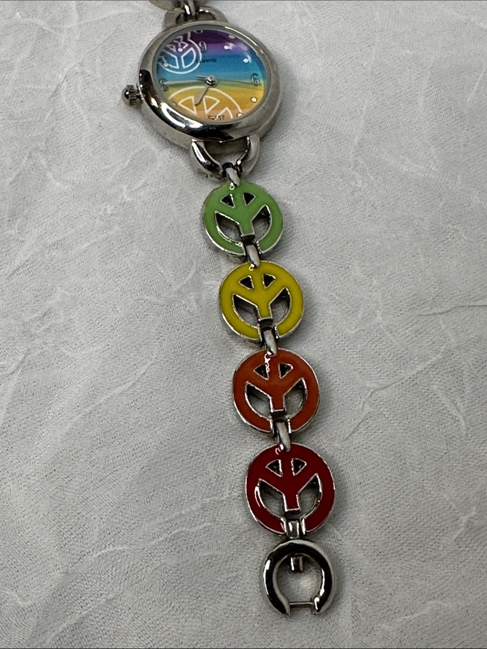 Rainbow Peace Sign Bracelet Watch - Picture 5 of 6